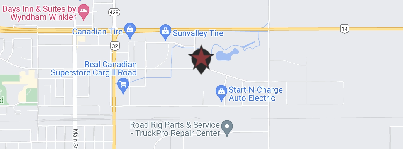 map showing Schnell office location at 450 Roblin boulevard east in Winkler Manitoba