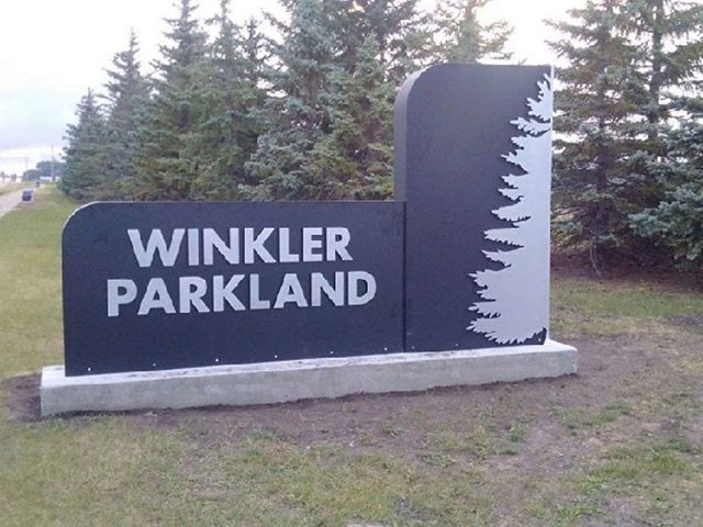 Winkler Parkland sign